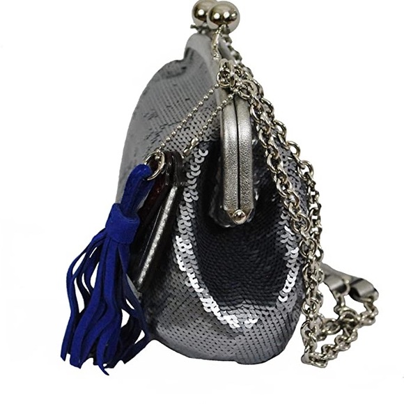New with Tags COACH Full Price 21218 POPPY SEQUIN Pewter Evening Bag Below $258 - Picture 2 of 7